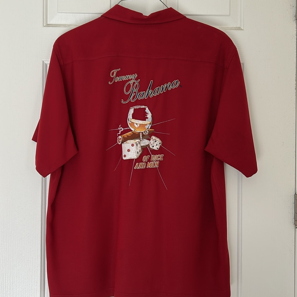 Tommy Bahama Silk Red Men's Shirt ❤️🎲